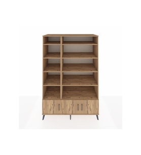 Kronos Dolap 10 Raflı 3 Kapaklı 132x59x195 Çam-Çam/Çam