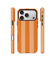 iPhone 17 Pro Vorian Çift Katmanlı Kılıf Orange Cream Stripe