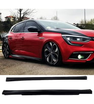 Renault Megane 4 HB Aero Yan Marşpiyel Seti Plastik 2 Adet Mat Siyah 2016 ve üzeri karlık+ek+bodykit