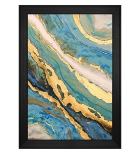 Soyut Şekiller Motifli Kanvas Tablo 50 x 70 cm Siyah Çerçeve