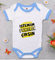 BK Kids İstemiim Fenalık Çıksın Tasarımlı Mavi Bebek Body Zıbın-1