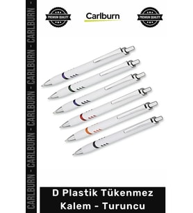 #Kalem Promosyon Logolu Ofis Kırtasiye Şık Kaliteli Baskılı D Plastik Tükenmez Kalem Turuncu