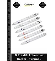 #Kalem Promosyon Logolu Ofis Kırtasiye Şık Kaliteli Baskılı D Plastik Tükenmez Kalem Turuncu