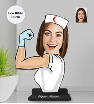 Kişiye Özel  Hemşire Kadın Ahşap Eco Biblo -5
