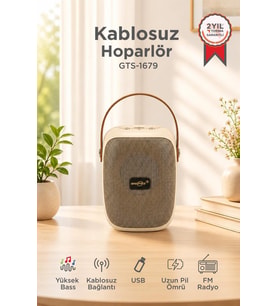 Torima Bluetooth Hoparlör Rgb Işıklı FM Radyo Kablosuz Taşınabilir Speaker GTS-1679 Bej