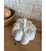 Ham Polyester Balkabağı Obje (Beyaz)
