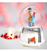 Romantik Aşıklar Büyük Boy Işıklı Müzikli Kar Küresi Sevgiliye Hediye