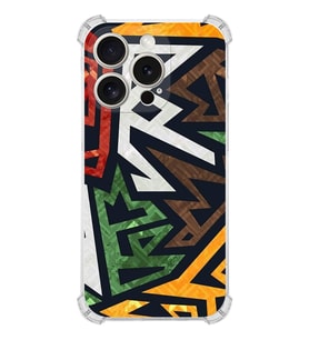 PrintiFy Apple iPhone 15 Pro(Kamera Korumalı) Uyumlu Köşe Korumalı Soyut Grafiti Kılıf