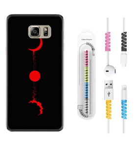 Samsung S7 Edge S20 Fe Plus Ultra S21 S22 Kılıf Kablo Koruma Spiral Silikon Red Moon 1710