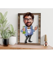 BK Gift Kişiye Özel Erkek Kimya Öğretmeni Karikatürlü 3D Ahşap Tablo, Sevgiliye Hediye, Arkadaşa Hediye, Yıl Dönümü Hediyesi, Doğum Günü Hediyesi-1