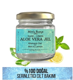 Güneş sonrası Aloevera Jel, Nane ve Lİmon Yağı, 75ml, %100 Doğal