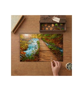 Tahta Köprü - Irmak - Manzara Tasarımı 240 parça Ahşap Puzzle Ahşap Kutuda MP09432