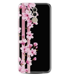 Huawei Mate 20 Lite Kılıf Resimli Silikon Kılıf Pink Flowers 3 1393