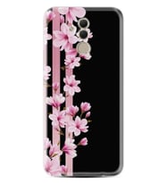 Huawei Mate 20 Lite Kılıf Resimli Silikon Kılıf Pink Flowers 3 1393