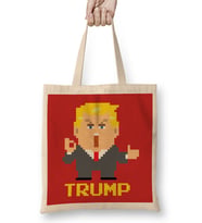 Trump Simplified Pixel President Bez Çanta Uzun Saplı