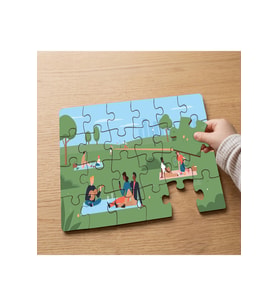 Piknik Yapan Aileler Tasarımlı 24 Parça Ahşap Çocuk Puzzle MPK0889
