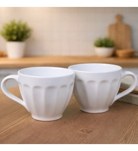 Minimal Seramik Kahve Bardağı 2'Li (Y.Beyaz)