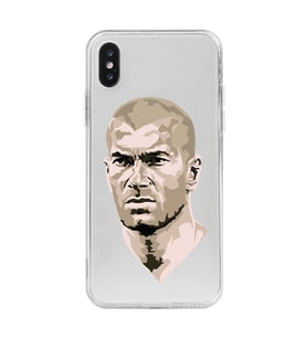 Iphone X ve XS Uyumlu Zinedine Zidane Tasarımlı Şeffaf Telefon Kılıfı