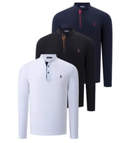 ÜÇLÜ SET V4009 DEWBERRY ERKEK SWEATSHIRT-SİYAH-BEYAZ-LACİVERT