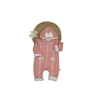 247957 Kız Bebek Dantelli Fiyonklu Kadife Welsoft Tulum