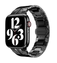 Apple Watch Ultra 49mm Uyumlu Uyumlu Kordon Paslanmaz Çelik Luxury Zore KRD-63 Metal Kayış (Siyah)