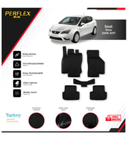 Seat Ibıza 2008-2017 3D Havuzlu Paspas (Siyah - Beyaz)