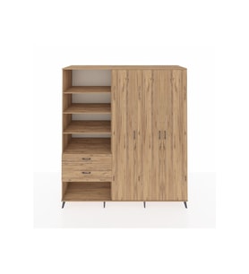 Kronos Dolap 16 Raflı 2 Çekmeceli 3 Kapaklı 220x59x243 Çam-Çam/Çam
