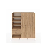 Kronos Dolap 16 Raflı 2 Çekmeceli 3 Kapaklı 220x59x243 Çam-Çam/Çam