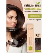 Renna AMONYAKSIZ Bitkisel Yıpranmış Saçlar İçin Saç Boyası 6-7 KOYU ÇİKOLATA KAHVE 60ml