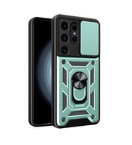 Samsung Galaxy S24 Ultra Kılıf Pars Lens Yüzüklü Silikon - Yeşil