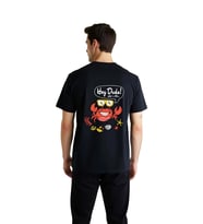 Deniz Hayatı Retro Karikatürü Baskılı Erkek Tişört