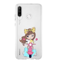 Huawei P30 Lite Uyumlu Kapak Vespagirl Tasarımlı Şeffaf Silikon Kılıf