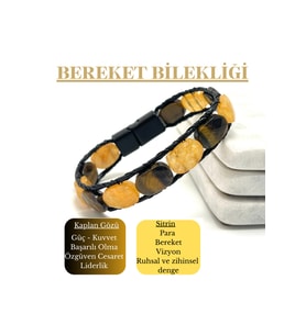 SERTİFİKALI Bereket Bilekliği Doğal Taş Roleks Kesim Kilitli Bileklik