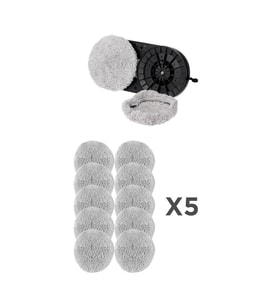 Hutt Cam Temizleme Robotu 5li Set (10 Adet) DDC55  C65  C6  S8 Uyumlu Mikro Fiber Yedek Bezi (Gri)