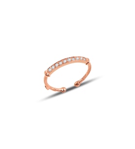 Gümüş ayarlamalı zirkon taşlı yüzük SGTL9952BEYAZ SGTL9952BEYAZ (Rose)