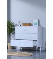 Eliusta Seçer 3 Çekmeceli 70 cm Banyo ve Mutfak Dolabı Beyaz 70x75x32,5 cm Çok Amaçlı Organizer Dolap