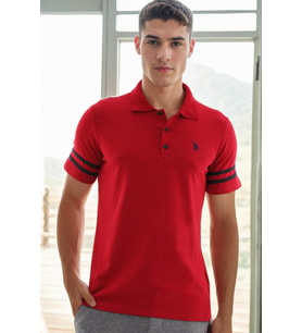 T9585 DEWBERRY ERKEK T-SHIRT-BORDO-1