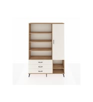 Arges Gardrop 9 Raflı 3 Çekmeceli Tek Kapaklı  132x30x195 Çam-Aytaşı