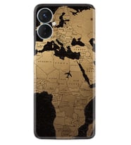 Tecno Spark 9T Kılıf Silikon Desen Özel Seri Map Planet 1656