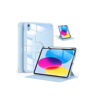 iPad Air 11 inç 2024 M2 Çipli 6.Nesil Uyumlu 360° Dönebilen Standlı Pino Tablet Kılıfı (Mavi)
