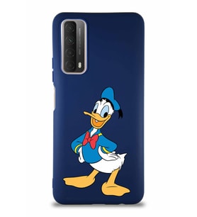 Huawei Y7A Soft Premier Kapak Donald Duck-C Tasarımlı Silikon Kılıf - Lacivert (Şeffaf)