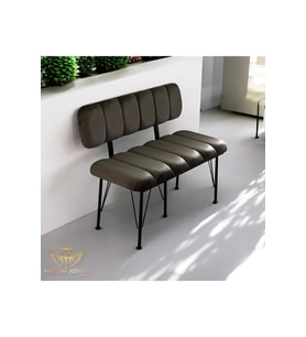 Siyah Metal Ayaklı Metal Alt Kasalı Sırtlı Bench & Bank Koyu Füme