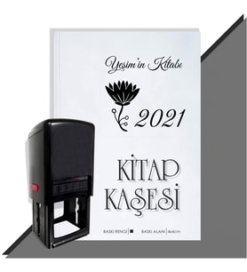 Kişiye Özel Çiçek Buketi 10 2021 Otomatik Kitap Kaşesi (Siyah)