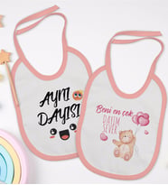 BK Kids Dayı Tasarımlı 2’li Pembe Mama Önlüğü-1