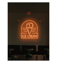ICE CREAM Yazılı ve Şekilli Neon Tabela