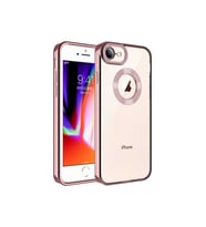 Apple iPhone SE 2022 Uyumlu Kılıf Kamera Korumalı Logo Gösteren Zore Omega Kapak (Rose Gold Altın)