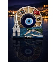 Kemer Temalı Nazar Boncuğu Biblo Ofis Masa Üstü Dekor & Şık Hediyelik (12×11 cm)