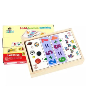 Eğitici Fonksiyonel Bulmaca Oyunu - Ahşap Eşletirme Oyunu - Eğitici Ahşap Oyuncak - Eğitici Puzzle (Karışık)