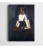 Mandolinli Kadın Modern Kanvas Tablo