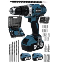 Darbeli 13mm 58 V 5 Ah Çift Akülü Vidalama Matkap Set